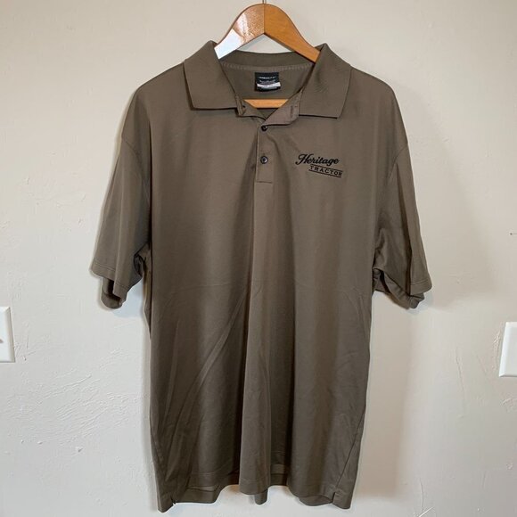 Rare Nike Golf DRI-FIT Polo Shirt Heritage Tractor Edition Mens XL Brown Green - Picture 1 of 10